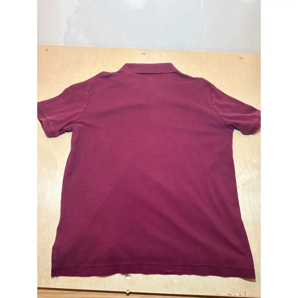 Polo Ralph Lauren Mens Burgundy Maroon Cotton Short Sleeve Polo Shirt Size M
